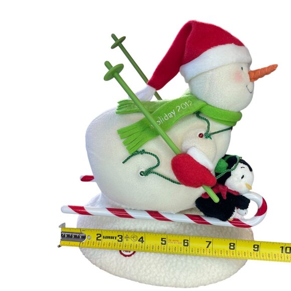 Hallmark Swooshin Duo Animated Musical Light Up Plush Snowman Penguin Skiing Jin - Picture 9 of 16